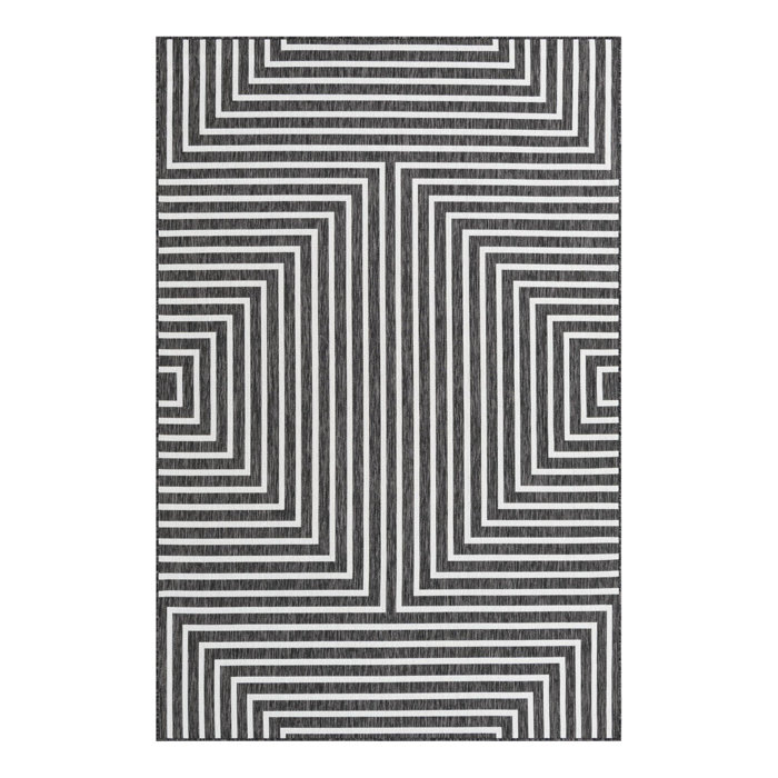 Unique Loom Black/White Indoor/Outdoor Rug Wayfair